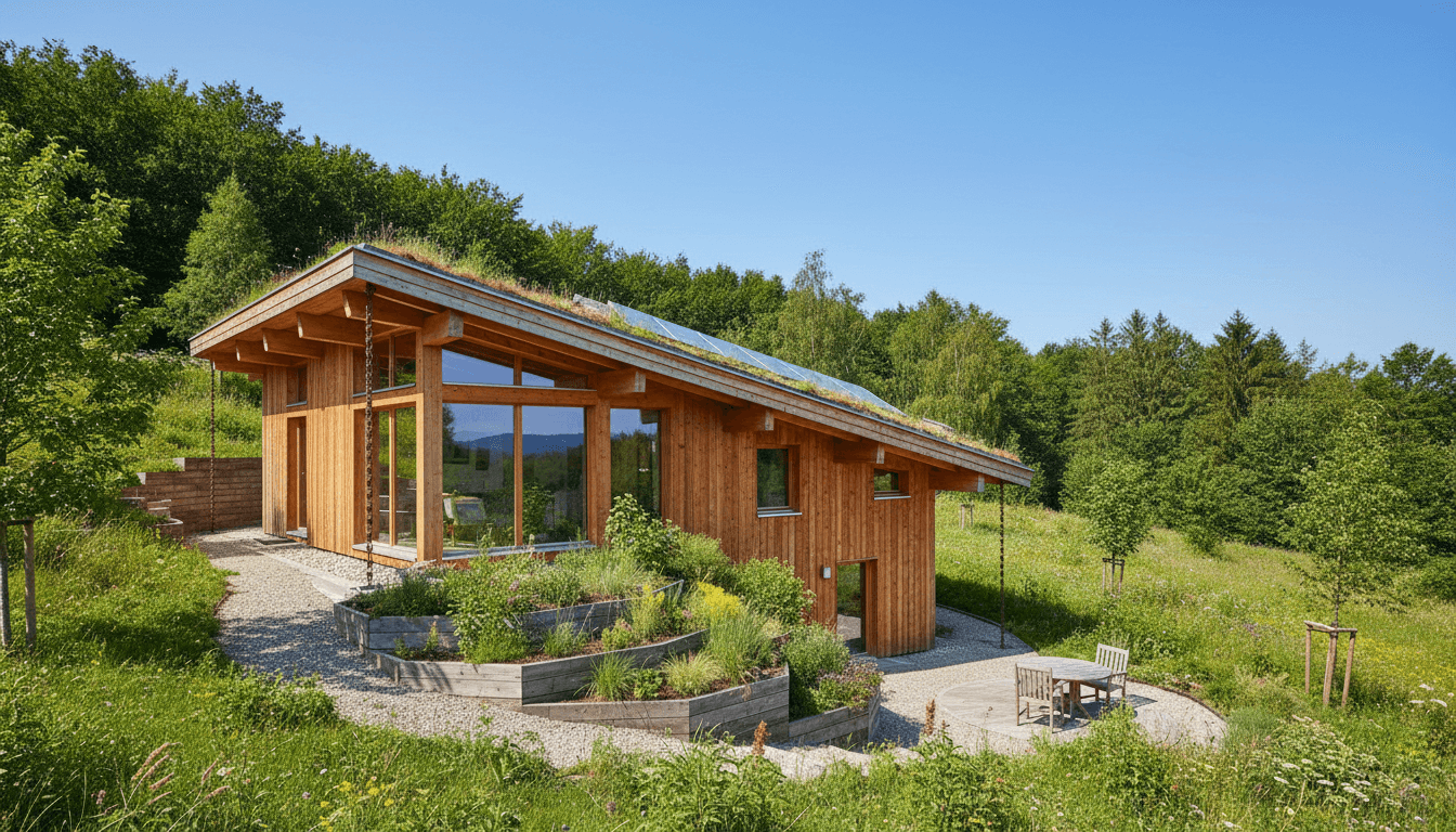 Modern sustainable wooden house with ecological design in Hamburg